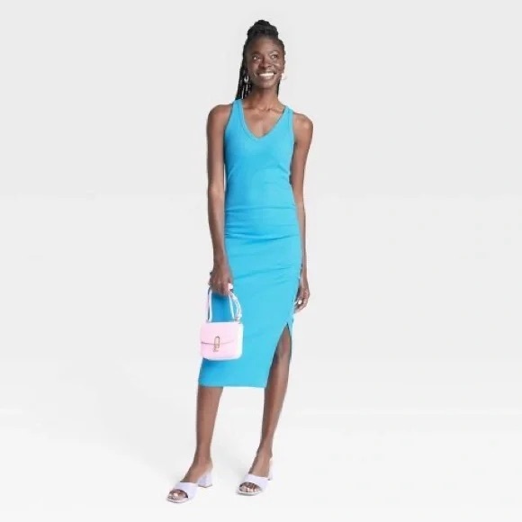 a new day Dresses & Skirts - Women's Rib Knit Side Ruched Bodycon Dress - A New Day